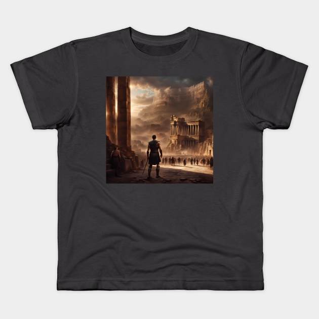 Gladiator inspired art Kids T-Shirt by IOANNISSKEVAS